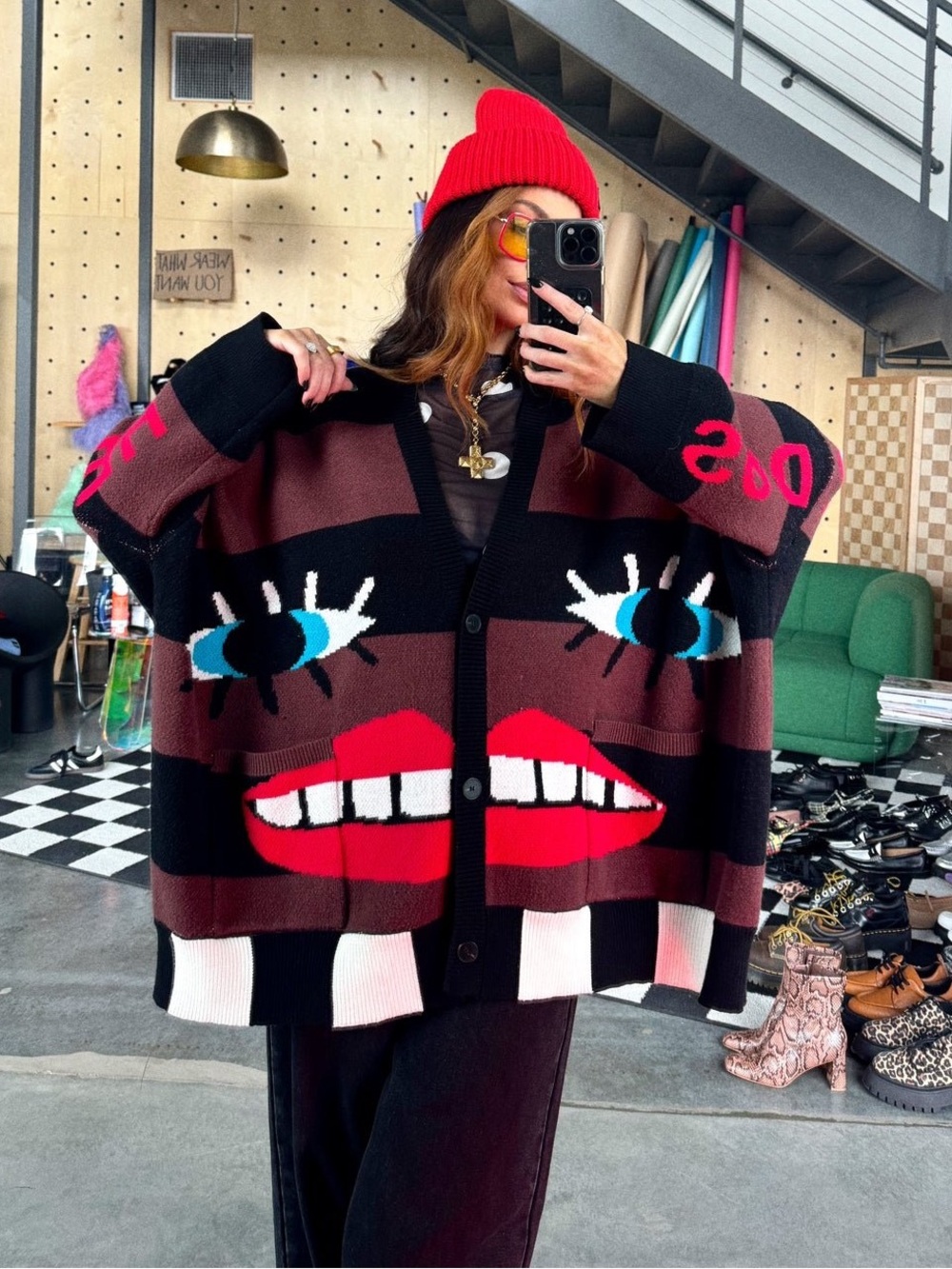 Dressed in LALA Here's To The Weirdos Oversized Cardigan - S/M